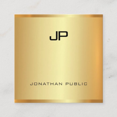Professional Glamour Faux Gold Modern Elegant Square Business Card