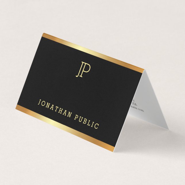 Professional Glamour Gold Elegant Modern Template Business Card (Front)