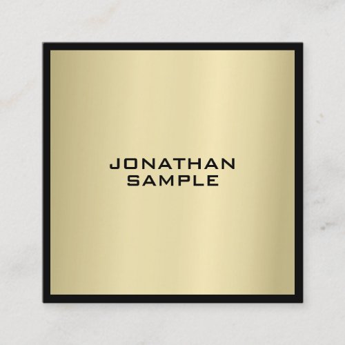 Professional Glamour Gold Look Modern Luxury Square Business Card