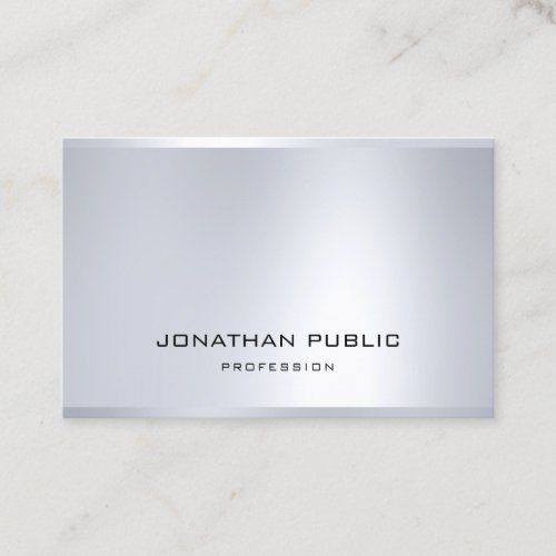 Professional Glamour Silver Artistic Modern Plain Business Card