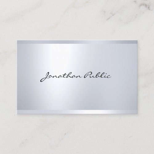 Professional Glamour Silver Elegant Simple Modern Business Card