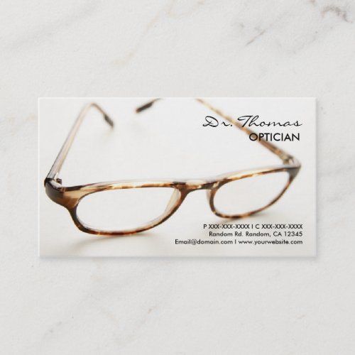 Professional glasses Optician business cards