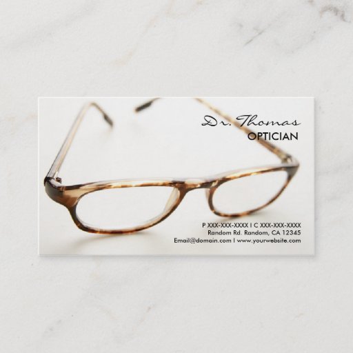 Customizable Professional glasses Optician business cards