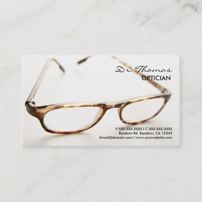 Professional glasses Optician business cards (Front)