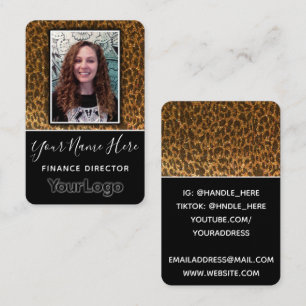 Professional Glitter Photo Custom Business Logo    Card