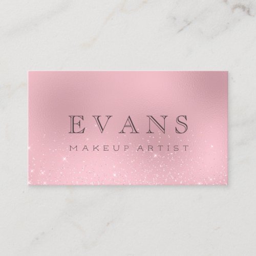 Professional Glitter Pink Rose Glitter Makeup Appointment Card