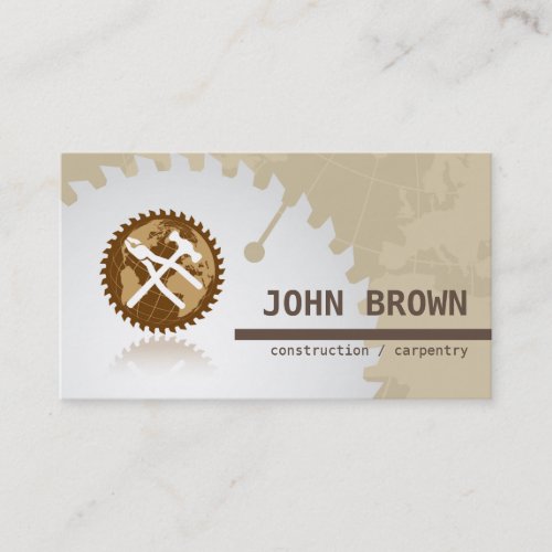 Professional Global Tools Construction Carpentry Business Card