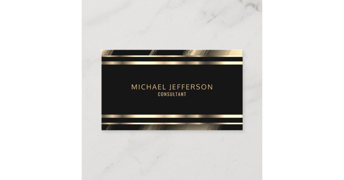 Professional Gold and Black Business Card | Zazzle