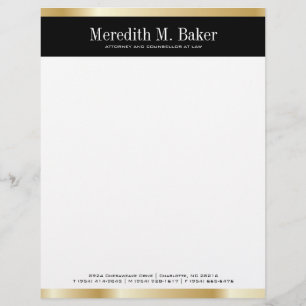 Professional Gold and Black Letterhead