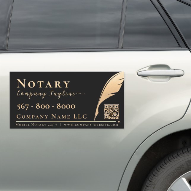 Professional Gold and Black Notary Public Car Magnet (In Situ)