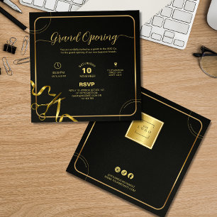 Professional Gold & Black Corporate Grand opening  Invitation