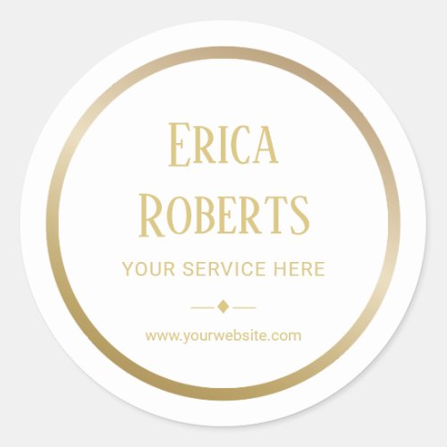 Professional Gold Border Business Promotional Classic Round Sticker