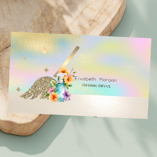 Professional Gold Broom  Spray Bottle Holographic Business Card