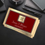 Professional Gold Brown Maroon VIP Framed Monogram Business Card