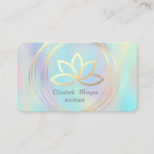 Professional Gold Circles Lotus Holographic Business Card