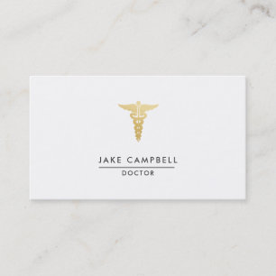 Professional Gold Doctor Medicine Symbol Business Card