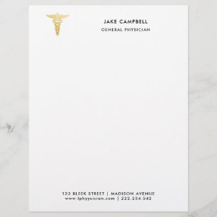 Professional Gold Doctor Medicine Symbol Letterhead