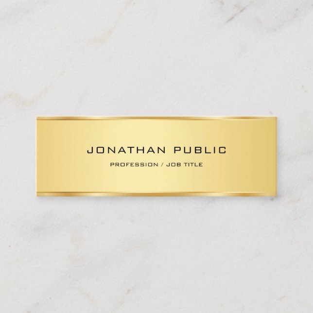 Professional Gold Elegant Simple Template Modern Mini Business Card (Front)