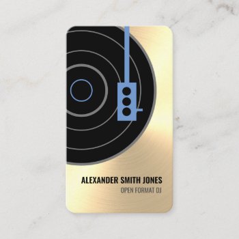 Professional Gold Faux Dj Business Card by SpinNationStore at Zazzle