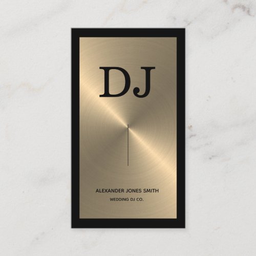 Professional Gold Faux with Dark Border DJ Business Card