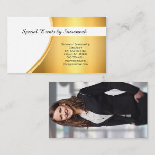 Professional Gold Flare Custom Photo Business Card
