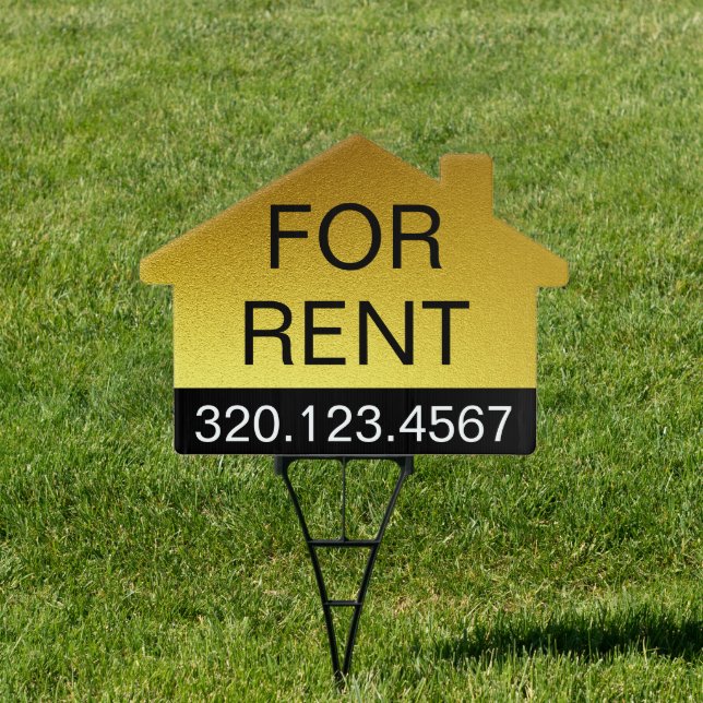 Professional Gold For Rent Signage Lawn (Insitu)
