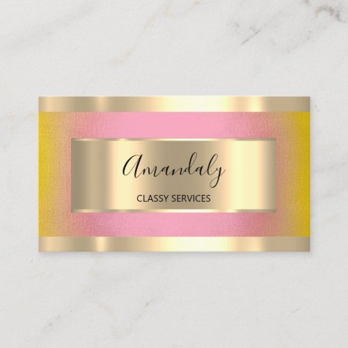 Professional Gold Framed Elegant Yellow Rose Business Card