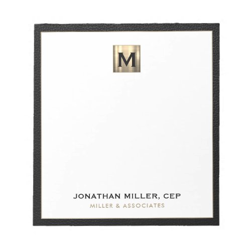 Professional Gold Initial Logo Notepad