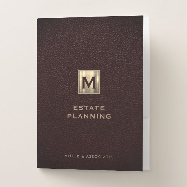 Professional Gold Initial Logo Pocket Folder (Front)