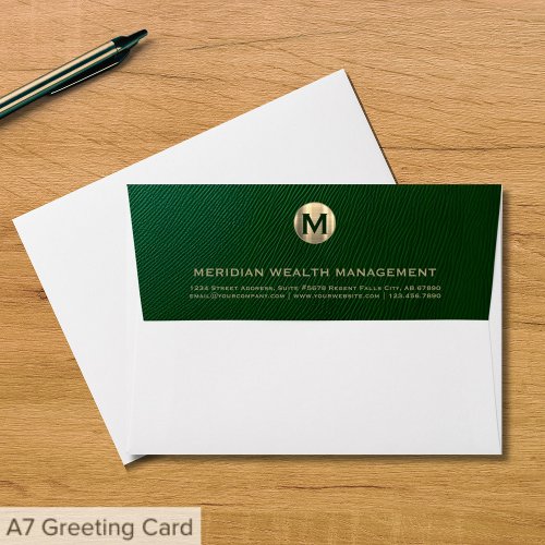 Professional Gold Initial Logo Return Address Envelope