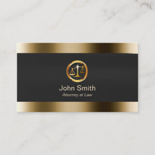 Professional Gold Justice Scale Attorney Business Card
