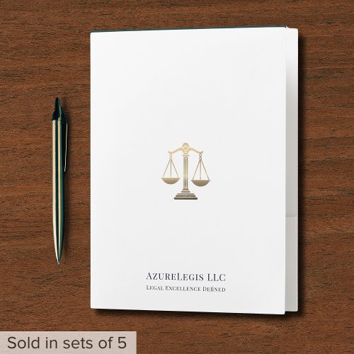 Professional Gold Justice Scale Document Folder