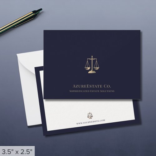 Professional Gold Justice Scale Logo Note Card