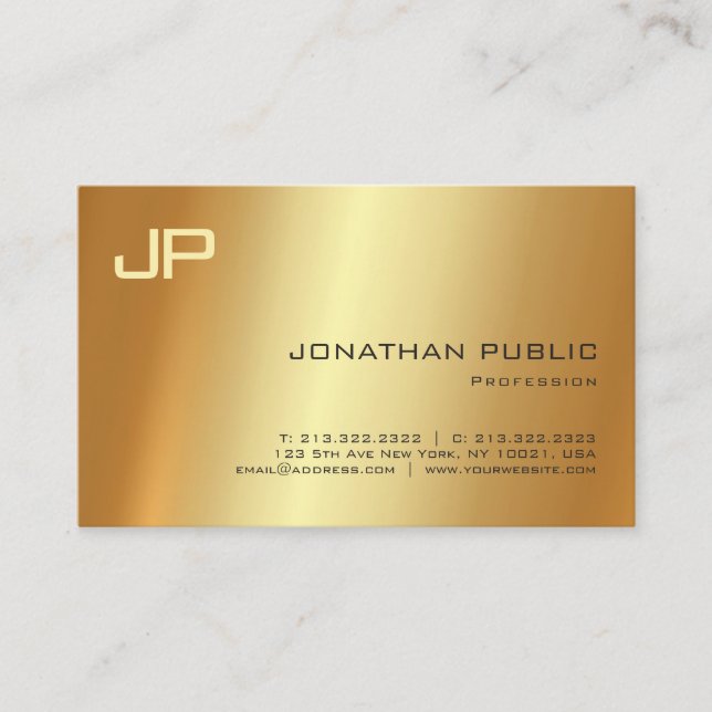 Professional Gold Light Shadow Artistic Luxury Business Card (Front)