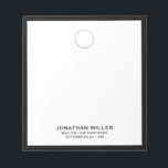 Professional Gold Logo Black Frame Law Firm Notepad<br><div class="desc">Upgrade your note-taking experience with this Customizable Lawyer Notepad. Designed specifically for lawyers, this notepad exudes professionalism and style. Featuring a striking gold logo and a sleek black frame, this customizable notepad adds a touch of elegance to your everyday work. Personalize the notepad with your name, title, or any preferred...</div>