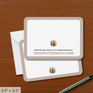 Professional Gold Logo Business Note Card
