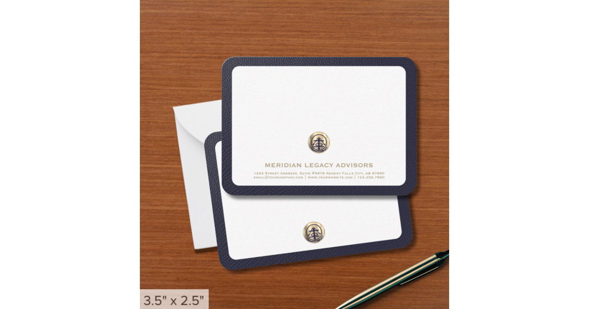 Professional Gold Logo Business Note Card | Zazzle