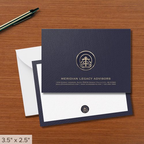 Professional Gold Logo Business Note Card