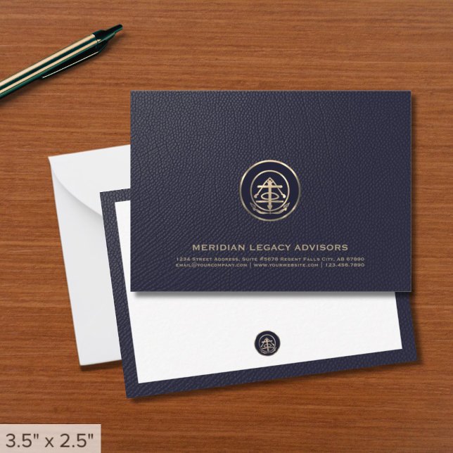 Professional Gold Logo Business Note Card (Creator Uploaded)