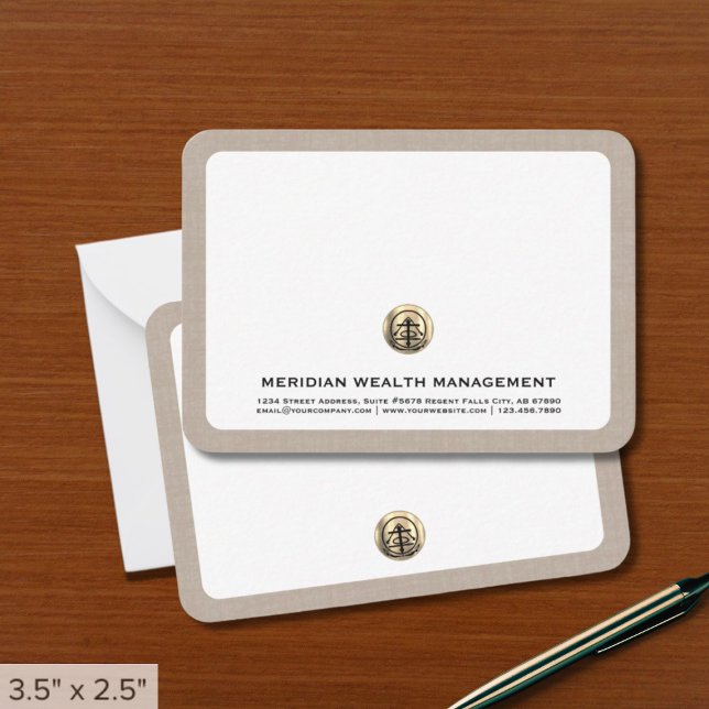 Professional Gold Logo Business Note Card (Creator Uploaded)