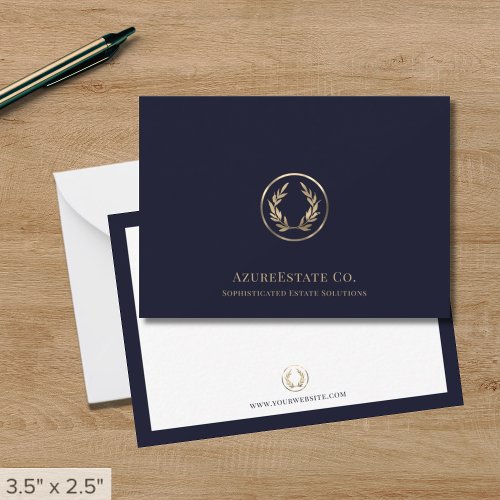 Professional Gold Logo Business Note Card