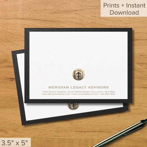 Professional Gold Logo Business Note Cards