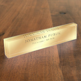 Professional Gold Look Calligraphy Name Elegant Desk Name Plate