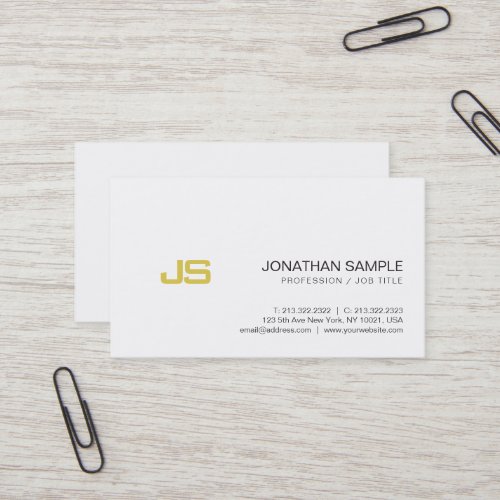 Professional Gold Look Monogram Stylish Design Business Card