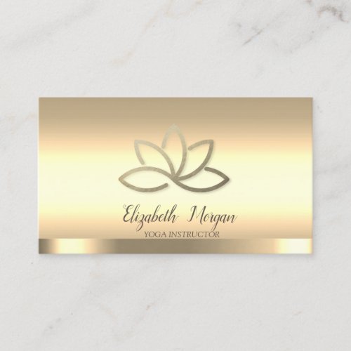 Professional Gold Lotus Flower Yoga Instructor  Business Card