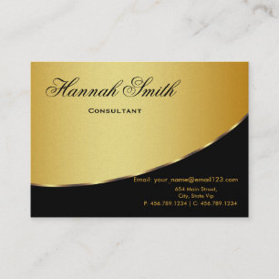 Professional Gold Metal Elegant Modern Black Business Card