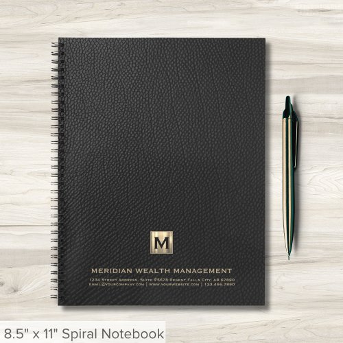 Professional Gold Monogram Initial Emblem Notebook