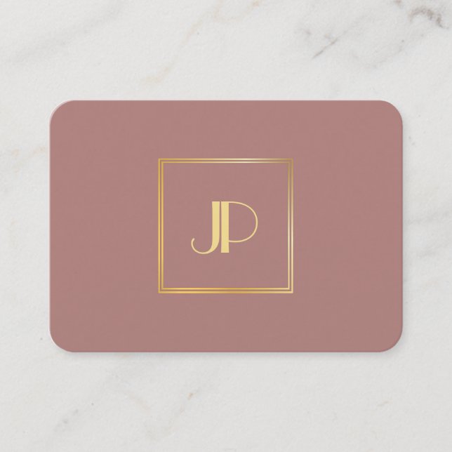 Professional Gold Monogram Modern Elegant Template Business Card (Front)
