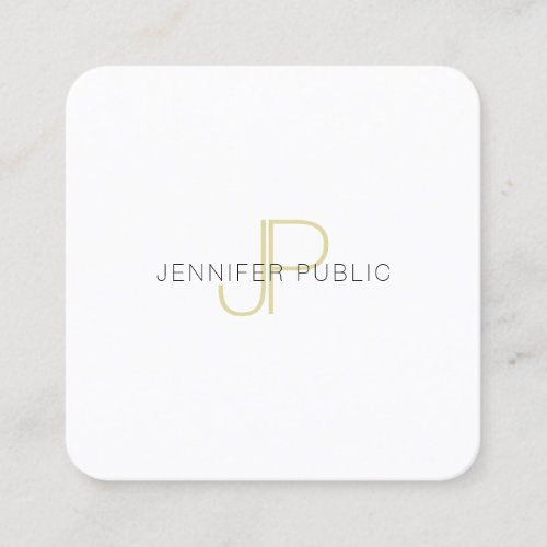Professional Gold Monogram Template Trendy Modern Square Business Card
