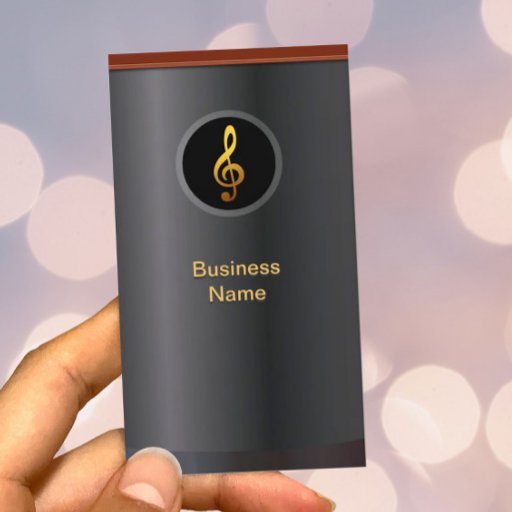 Customizable Professional Gold Music Symbol Business Card